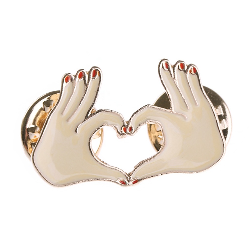 Heart Hands Enamel Pin